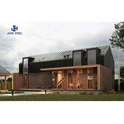 Kaydırıcı Kapı Prefab Çelik Çerçeve Yapı Ev Kits Alüminyum Alaşım Pencere ile Villa