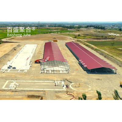 Büyük Kapasite Ön Yapı Broiler Sandwich Panel Çatı ile Tavuk Çiftliği Binası