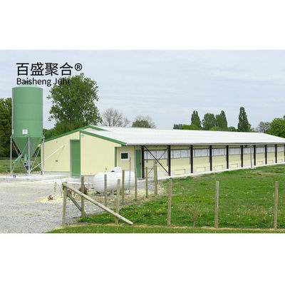 Büyük Kapasite Ön Yapı Broiler Sandwich Panel Çatı ile Tavuk Çiftliği Binası