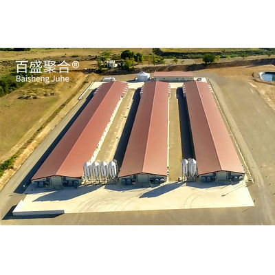 Hafif Çelik Çerçeve Broiler Sandviç Panel Çatı ve Özel Renklerle Tavuk Çadırı