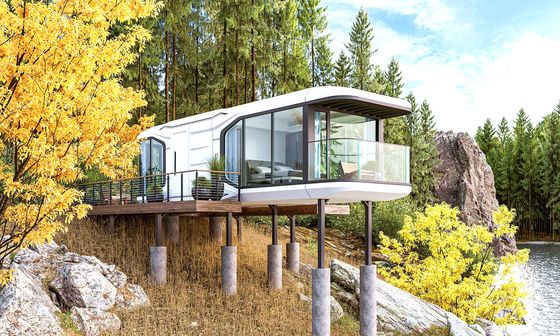 Ulaşım ve yükleme basitleştirilmiş 20ft Flat Pack Konteyner Evi Uzay Kapsülü Yaşama için