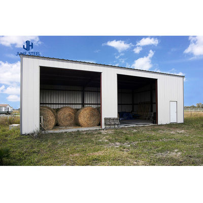 Sliding Door Prefabricated Goat Farm Shed with Design and Single Steel Sheet Roofing (Sürük Kapı Hazırlı Keçi Çiftliği Çadırı)