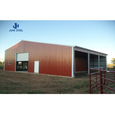 Sliding Door Prefabricated Goat Farm Shed with Design and Single Steel Sheet Roofing (Sürük Kapı Hazırlı Keçi Çiftliği Çadırı)