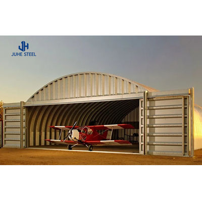 Q235B/Q345B Altın bina inşaatı için düşük karbonlu çelik hangar dükkanı çerçeve tasarımı