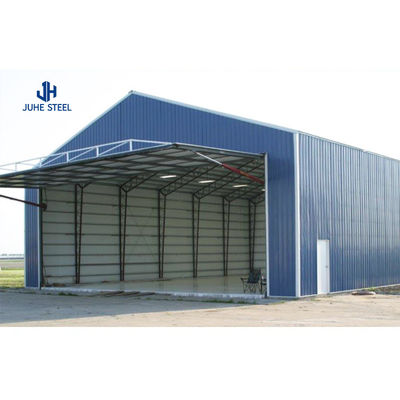Q235B/Q345B Altın bina inşaatı için düşük karbonlu çelik hangar dükkanı çerçeve tasarımı