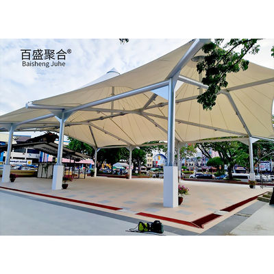 Güneş Gölgesi Tensile Membran Mimarisi 400/350N/5CM Yıkım Gücü