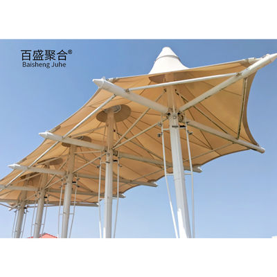 GB Q235 Karbon Yapısı Çelik Çerçeve PVC Kumaş Tarpaulin Membran Gölge Yapıları
