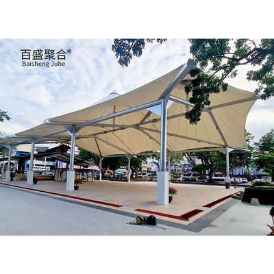 GB Q235 Karbon Yapısı Çelik Çerçeve PVC Kumaş Tarpaulin Membran Gölge Yapıları