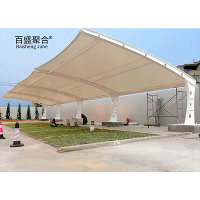Dışarıdaki yağmur kapağı Carport Membran Yapısı Alüminyum Parking Araba Çadırı Partisi için