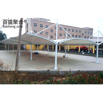 Mmbrane Kumaş PVDF/PTFE Yelken Finishing Steel Metal Carport Canopy