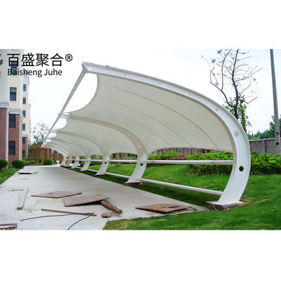 Mmbrane Kumaş PVDF/PTFE Yelken Finishing Steel Metal Carport Canopy