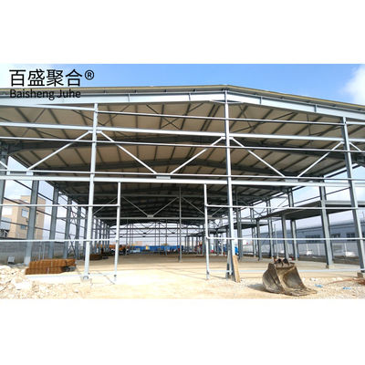 Ağır Görevli Depo Çelik Yapısı Galvanizli Çerçeveli Ön Yapı Metal Bina